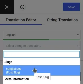 URL Slug 翻譯介面